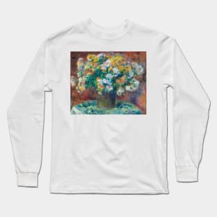 Chrysanthemums by Auguste Renoir Long Sleeve T-Shirt